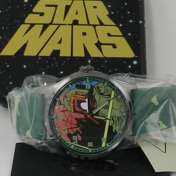 Fossil Unisex Special Edition Star Wars Boba Fett Three-Hand   Silicone Watch - Picture 1 of 5